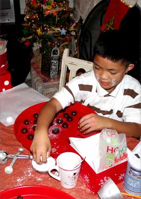 Making cookies is fun but messy!